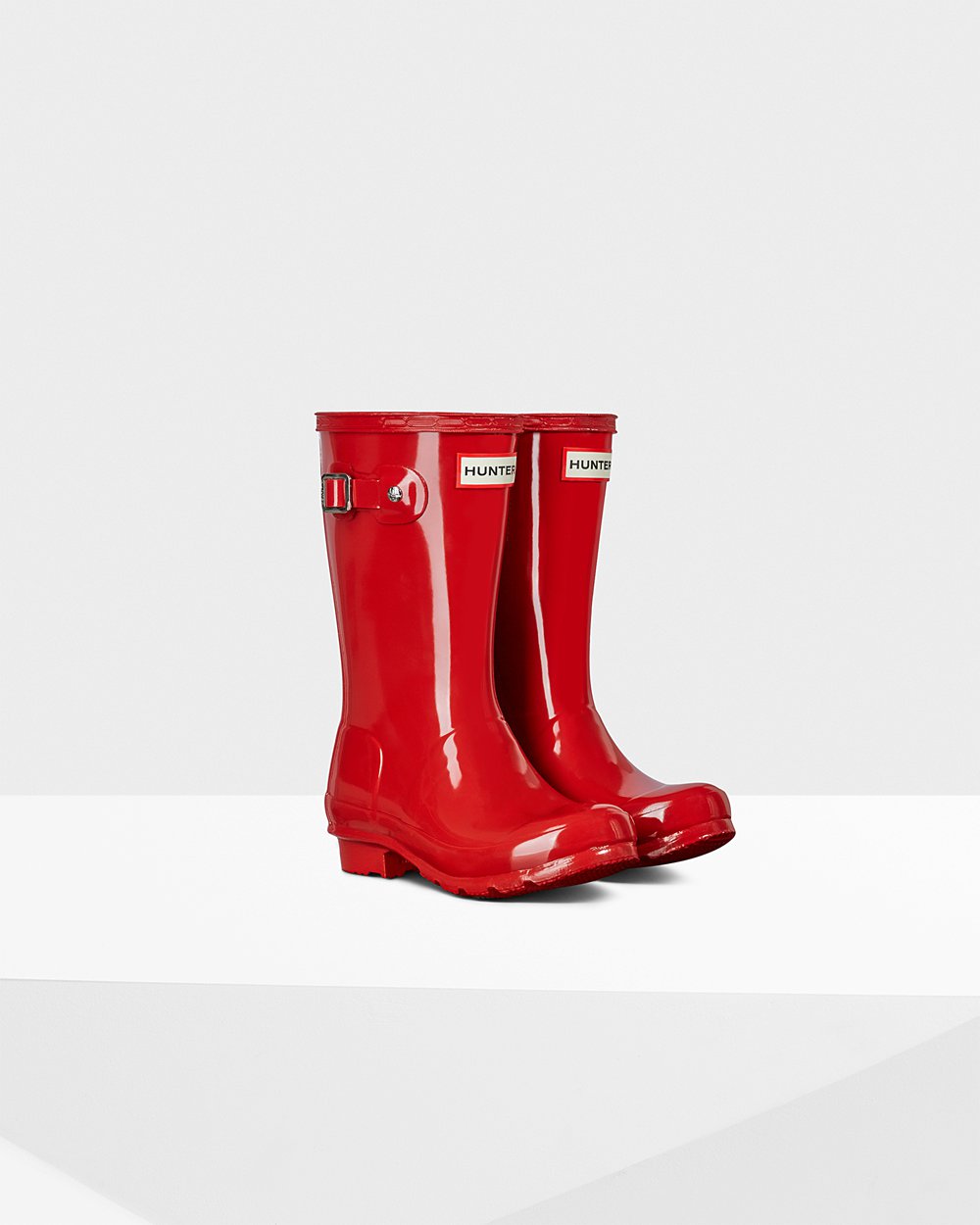 Kids Rain Boots - Hunter Original Big Gloss (89ETGZKRQ) - Red